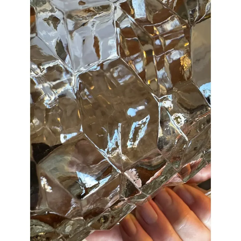 Indiana Glass Whitehall Cubist Pitcher Clear Glass 64 oz Cube Block Vintage
